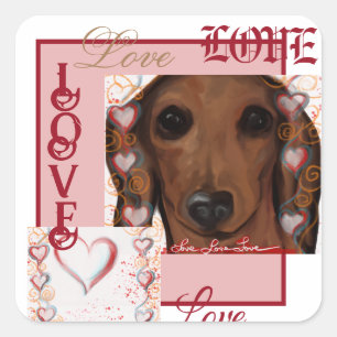 Red Dachshund      Square Sticker