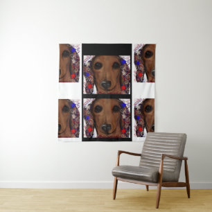 Red Dachshund      Tapestry