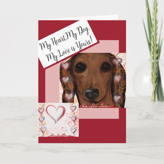 Red Dachshund   Thank You Card (Front)