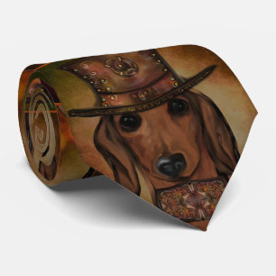 RED DACHSHUND TIE