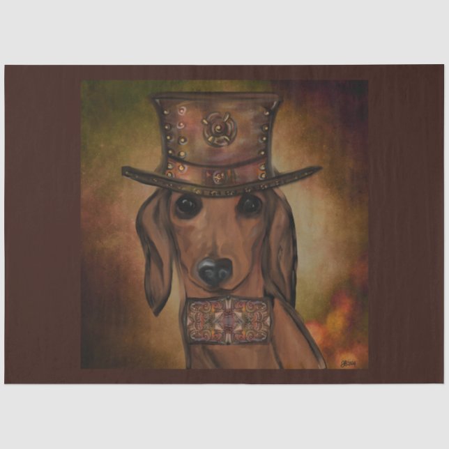 RED DACHSHUND  TISSUE PAPER (Front)