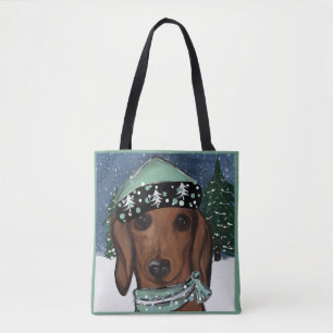 Red Dachshund         Tote Bag