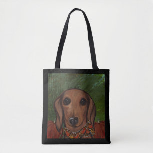 Red Dachshund Tote Bag