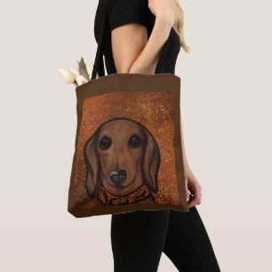 Red Dachshund Tote Bag