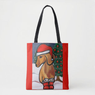 Red Dachshund Tote Bag