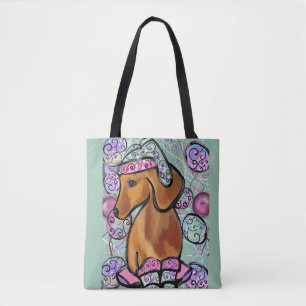 Red Dachshund Tote Bag