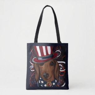 Red Dachshund         Tote Bag