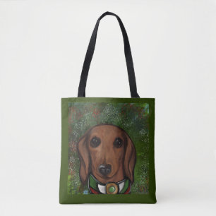 Red Dachshund Tote Bag