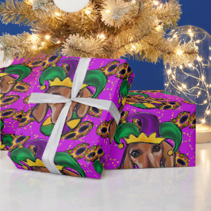 RED DACHSHUND WRAPPING PAPER