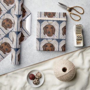Red Dachshund Wrapping Paper