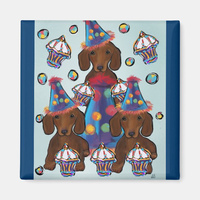 Red Dachshunds Magnet (Front)