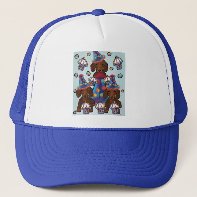 Red Dachshunds Trucker Hat (Front)