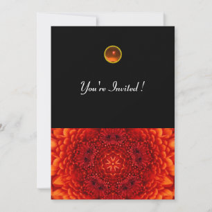 RED DAHLIA, AGATE   bright  black Invitation