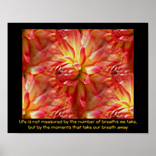 Red Dahlia Attitude Inspirational Quote Poster