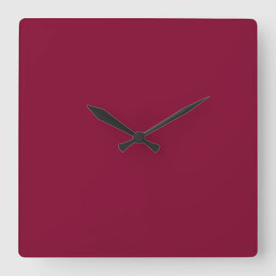 Red Dahlia Brick Maroon Burgundy 2015 Colour Trend Square Wall Clock