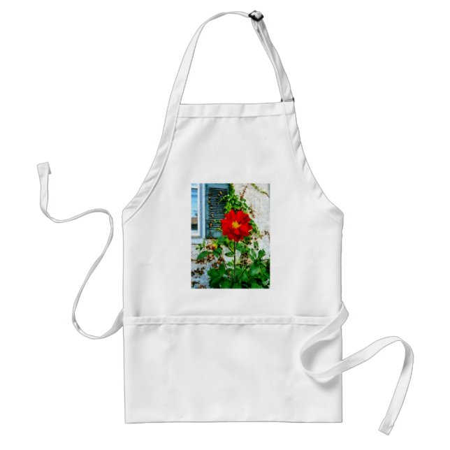 Red Dahlia By Window Standard Apron (Front)