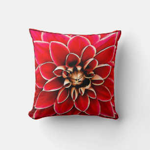 Red Dahlia, digital art Cushion