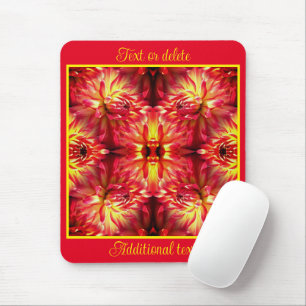 Red Dahlia Flower Abstract Nature Personalised Mouse Mat