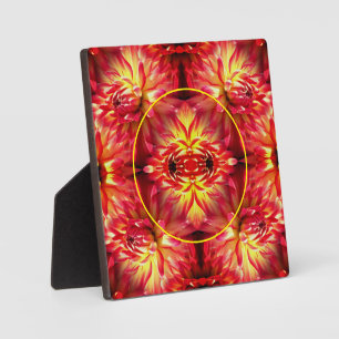 Red Dahlia Flower Create Your Own Photo Plaque