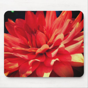 Red Dahlia Flower Mouse Mat