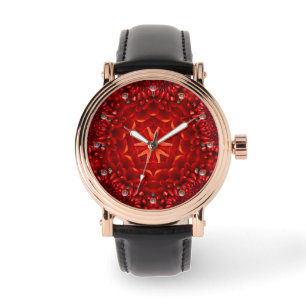 RED DAHLIA FLOWER PETALS WATCH