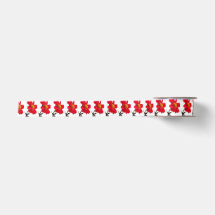 Red Dahlia Flower Ribbon Satin Ribbon