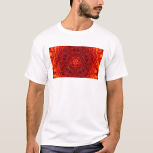 RED DAHLIA FLOWERS Abstract Floral T-Shirt