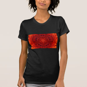 RED DAHLIA FLOWERS Abstract Floral T-Shirt