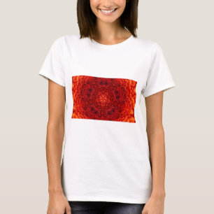 RED DAHLIA FLOWERS Abstract Floral T-Shirt