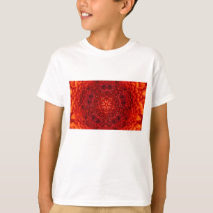RED DAHLIA FLOWERS Abstract Floral T-Shirt