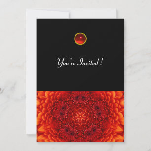 RED DAHLIA, RUBY,   bright  black Invitation