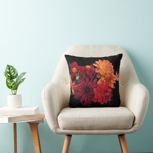 Red Dahlias Cushion (Chair)