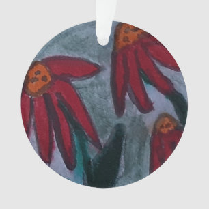 Red Daisies Acrylic Ornament