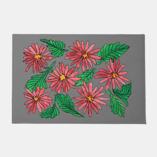 Red Daisies Doormat