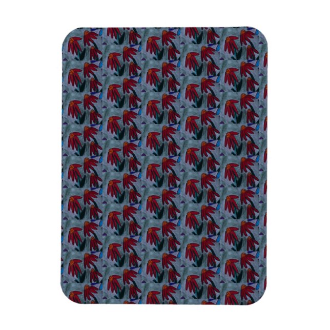 Red Daisies Magnet (Vertical)