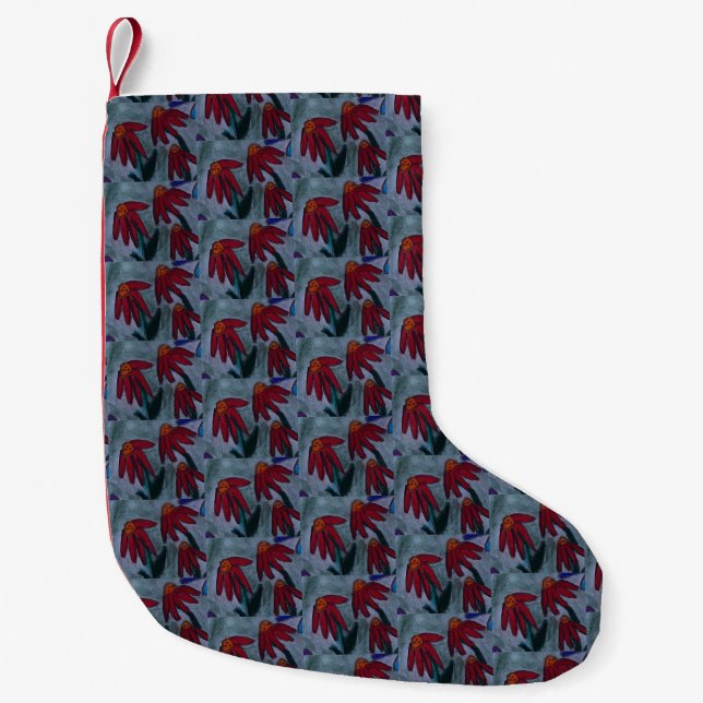 Red Daisies Small Christmas Stocking (Front)
