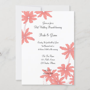Red Daisies White Post Wedding Brunch Invitation
