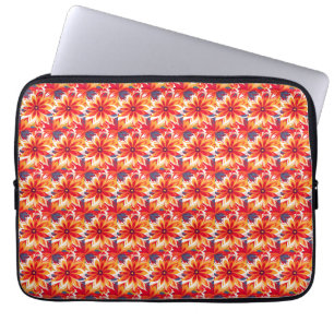 Red Daisy BOHO Modern Tile Laptop Sleeve