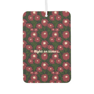 Red Daisy Bouquet Watercolour Pattern Vintage Car Air Freshener