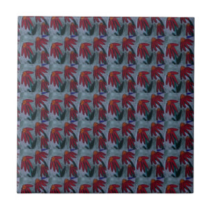 Red Daisy Ceramic Tile