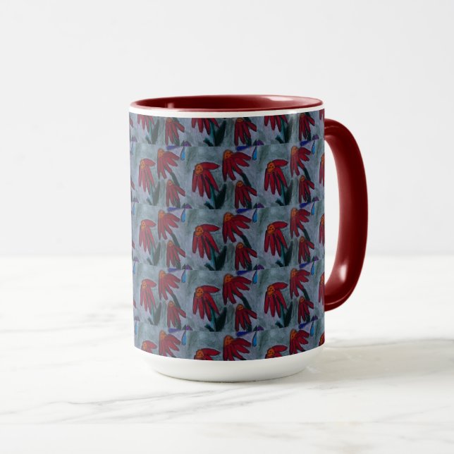 Red Daisy Coffee Mug (Front Right)