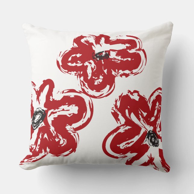 RED DAISY DESIGN Retro Throw Pillow (Front)