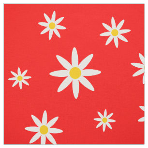 Red Daisy Fabric