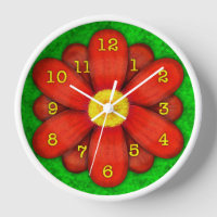 Red Daisy Flower on Green Beautiful