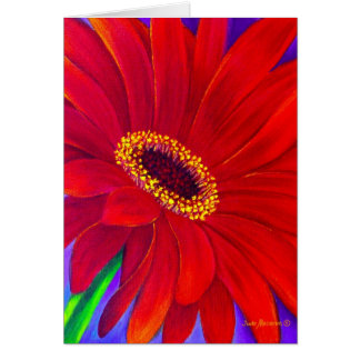 Red Daisy Gerber Flower Painting Art - Multi