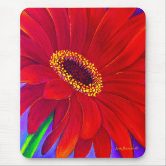 Red Daisy Gerber Flower Painting Art - Multi Mouse Mat