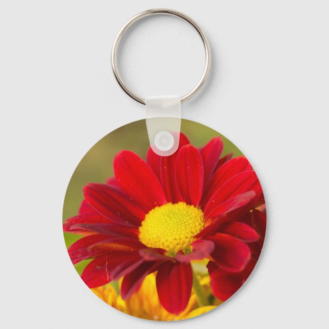 Red Daisy Key Ring (Front)