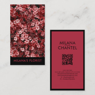 Red Daisy Modern Trendy Flower Florist  Business Card