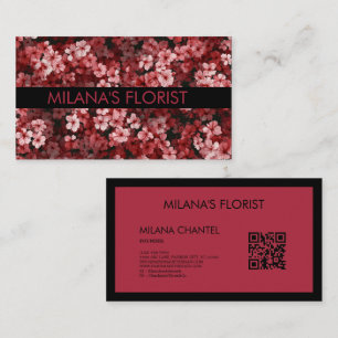 Red Daisy Modern Trendy Flower Florist  Business Card