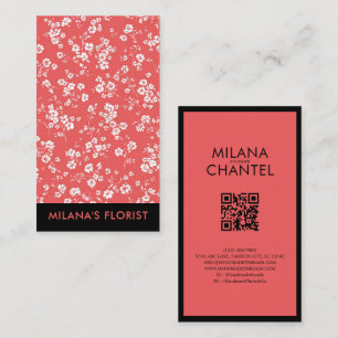 Red Daisy Modern Trendy Flower Florist  Business Card